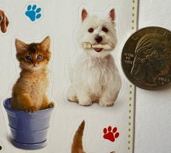 PUPPY & KITTY Kid Squad Stickers(18pc)AGC…Pet…Paw print…Companion…Card Making…