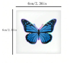 Butterfly Colorful Metallic Stickers Blue Green Red Realistic