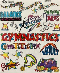 Gymnastics Stickers: NRN Designs•Words & Phrases•Balance Beam•Floor•Vault•Bars