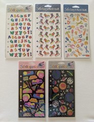 Stickopotamus Letters InLine Skates Tools Planets & Stars Birthday Bash Stickers