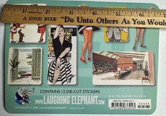 Laughing Elephant Vintage Sticker Lot Retro Mid-Century Style & Cars Set 2008