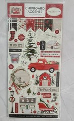 Carta Bella Chipboard Accents Phrases Christmas Market 6×13- Lot of 3