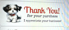 30 THANK YOU LABELS STICKERS SEALS PUPPY DOG EBAY SELLER 1″ x 2 5/8″
