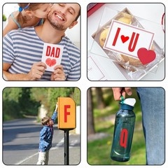 3 inch 12 Sheets Alphabet Stickers, Red Self Adhesive Vinyl 3 Inch,