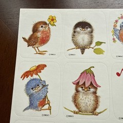 Vintage 80s Drawing Board DBGCI STICKER SHEET – CUTE BIRDS – FUN Perk Ups 19-063
