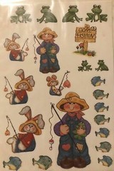 Lot of 3 Loew-Cornell Sticker Art: Willy B, Gordy & Gardenia, Ted E. Bear