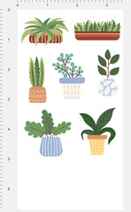 Potted Plant Stickers Indoor Houseplant Decals Boho Garden Scrapbook Supplies