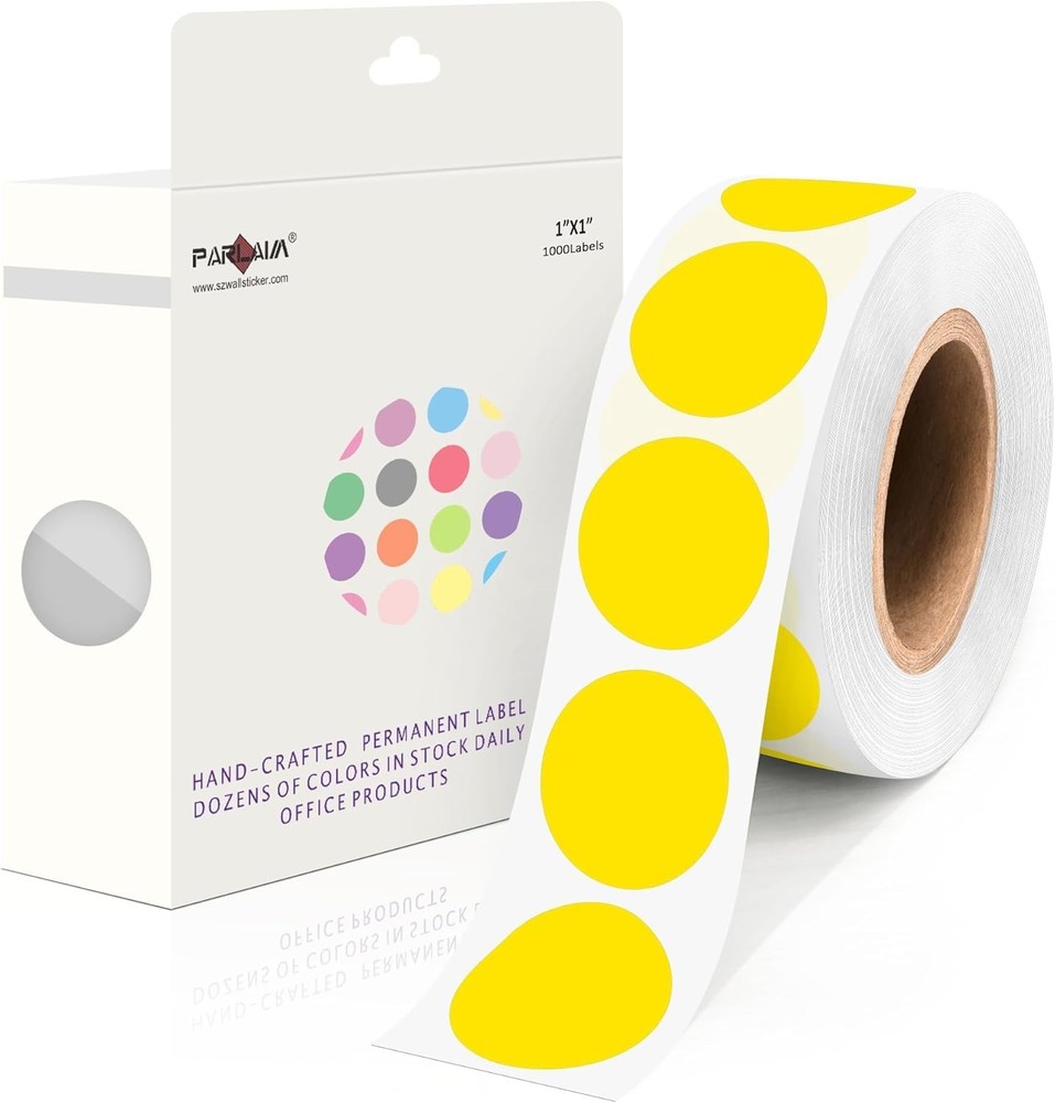 PARLAIM 1000 Pack, Yellow Dot Stickers 1 inch Round Circle Labels Garage Sale