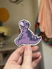 Land Before Time Baby Littlefoot Dinosaur Sticker (2.5×2.5 inch) – Handmade Art
