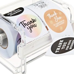 Pen + Gear Thank You Stickers and Dispenser, 500 stickers, 4 different designs