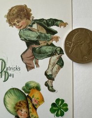 ST.PATRICK’S DAY CHILDREN Stickers(9pc)Violette•Green•Irish•Clovers•Card Making•