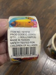 VTG 90s Tropical Fish Round Stickers In A Roll Ocean Life 100+ Colorful