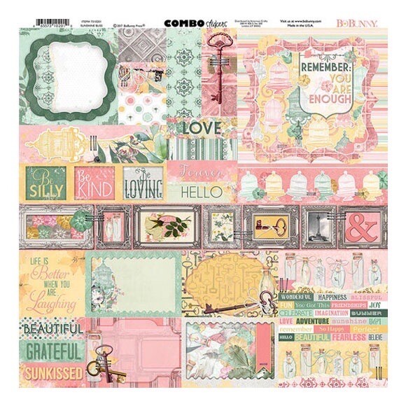 BoBunny – Cardstock Stickers – Sunshine Bliss 12 PACK