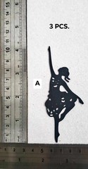 3 PCS. BALLERINA PAPER DIECUT FOR SCRAPBOOKING CARDMAKING EMBELISHMENT