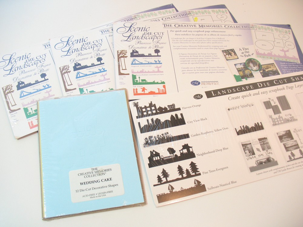 Lot 5 Creative Memories Die Cuts- Landscapes & Wedding Cake-Park Harvest Garden