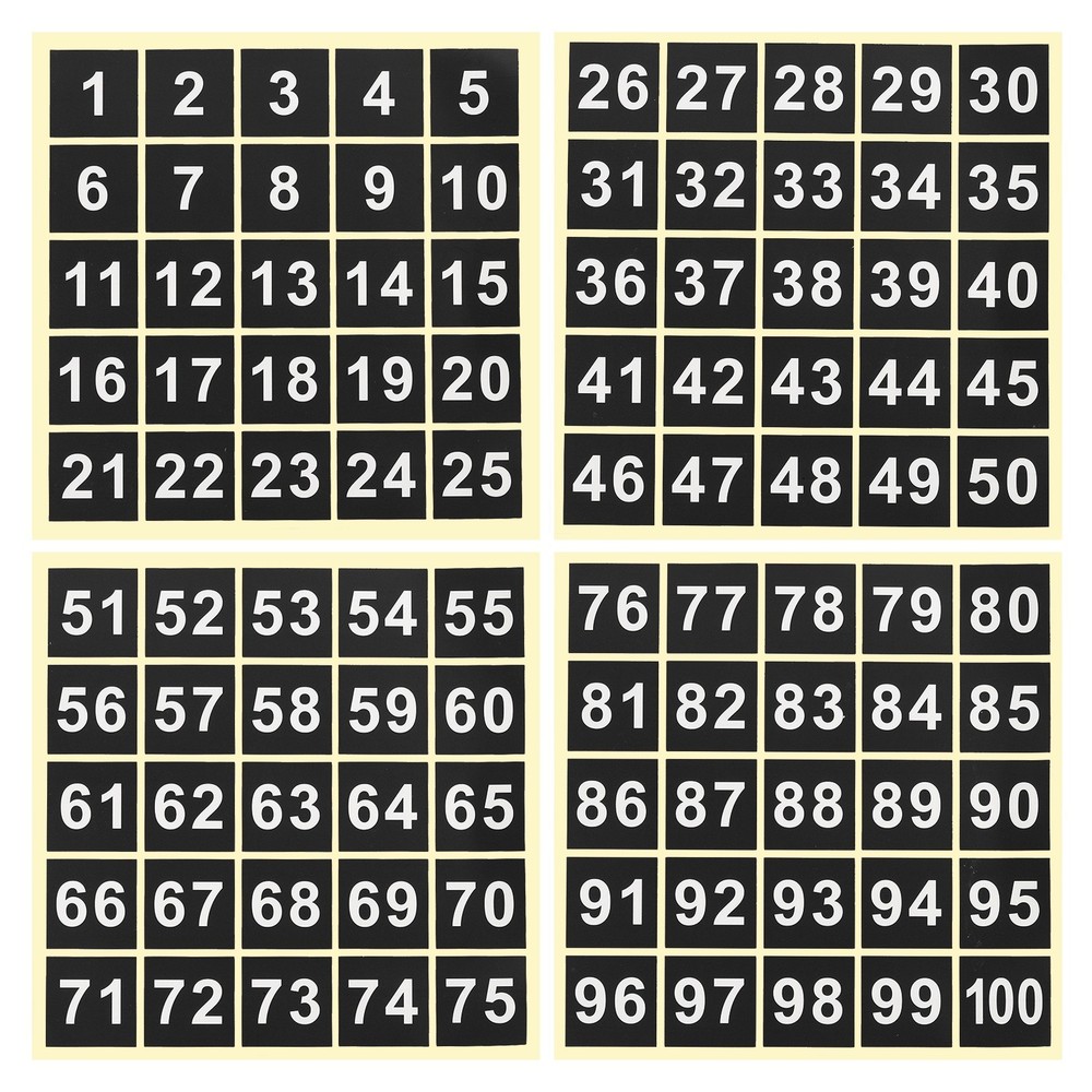 1.5″ Consecutive Number Stickers, 1 Set Self Adhesive Number Decals, Black