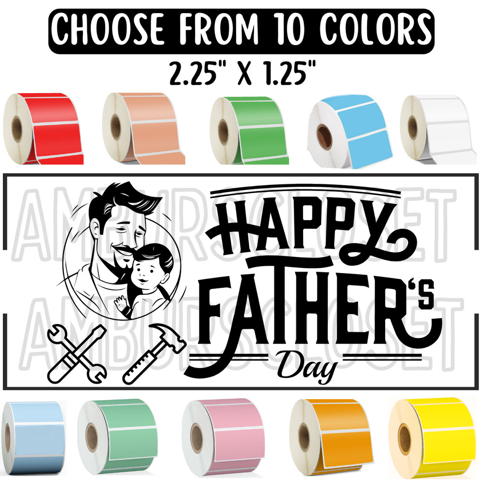 HAPPY FATHER’S DAY STICKERS WATERPROOF 2.25″ ENVELOPE LABELS SEAL GREETING CARDS