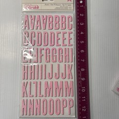 American Craft Shoebox Pink Glitter Thicker Alphabet 103 Pc