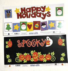EK Success 12 in Border Strips OVER-ALLS Holidays and Sports themes LOT OF 8
