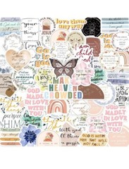 Inspirational Jesus Christian Stickers – 50Pcs Bible Verse Phrase Multicolor