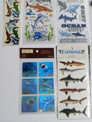 Scrapbooking Sticker Lot of 11 Packages Sharks 3D Ocean Fish Shark Dimensional