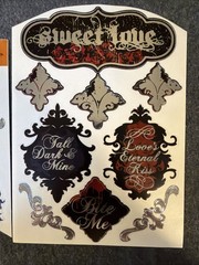 Romantic Goth Sticker Sheet Scrapbook Craft Stickers