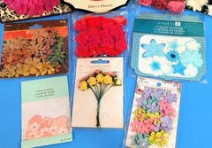 RETIRED RARE ASSORTED BEAUTIFUL 11CT. FLOWERS LOT SCRAPBOOK EMBELLISHMENTS #8b
