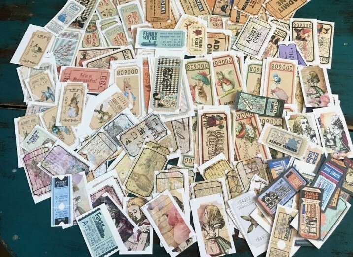 TICKETS Ephemera 25 Pcs Scrap Pack For Junk Journal Cards Scrapbook RANDOM PICK