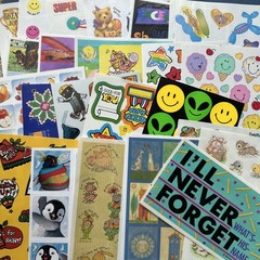 Vintage 80s 90s Y2K Hallmark AGC + Stickers 25 FULL SHEETS Characters Foil Heart