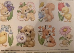 Vintage Ruth Morehead Current Cute Animal Sticker Sheets-lot of 2