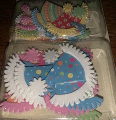 K&Company Layered Accents Happy Birthday Party Hats Repeats Chip Board Scrapbook