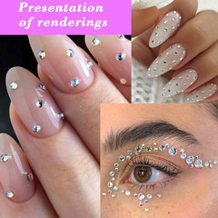 1799Pcs Self Adhesive Face Gems Stickers, Hair Gems Rhinestones Stickers, Bling