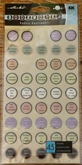 Scrapbooking Stickers/Brads: Faux Eyelets, Lg Flower Brads & Sentiment Stickers