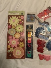 Vintage Scrapbooking Sticker Lot Dimensional Sticker Brad Die Cuts Embellishment