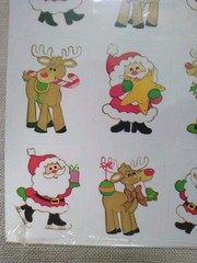 Vintage 1980’s Christmas 36 Stickers Sealed Package Santa Claus & Reindeer
