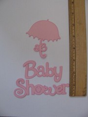 BABY SHOWER Pink 3 Piece Set Die Cut Paper Pieces