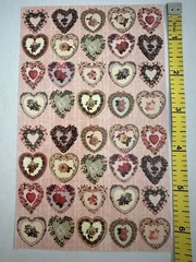 Vintage Punch Studio Gifted Line John Grossman Victorian Heart Stickers 2 Sheets