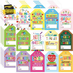 60Pcs Teacher Appreciation Stickers Thank You Teacher Gift Label Stickers Self-A