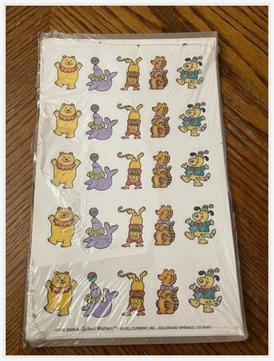 1992 Current School Matters Circus Animals Stickers New Sealed Colorado Springs