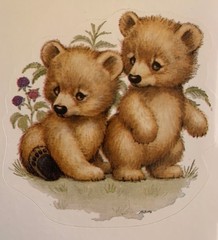 Vintage Ruth Morehead Current Cute Animal Sticker Sheets-lot of 2