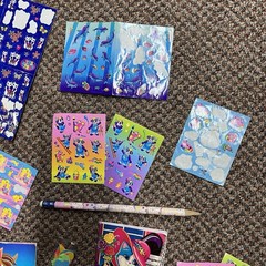 HUGE LOT LISA FRANK Vintage Stickers Dogs Cats Bears Kittens Tape Stamps Pencil