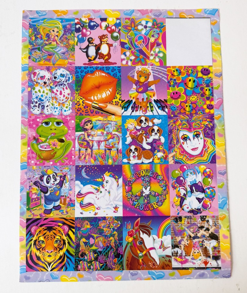 Large Lisa Frank Sticker Sheet 19 Stickers