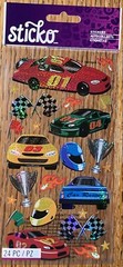 STICKO RACE CARS NASCAR BOY RACING Track Flags Pit Stop Light Scrapbook STICKERS