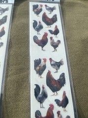 Roosters, scrapbook sticker, 3 sheets In Each Page Lots Of 2 Pages