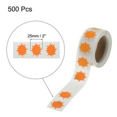 Color Coding Burst Labels Star Burst Sign 1 Roll Fluorescent Orange 1″ 500 Count