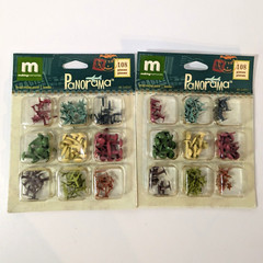 Making Memories Panorama Brads 2 Pack, 108 Pc Each, 9 Brad Styles Airplane Arrow