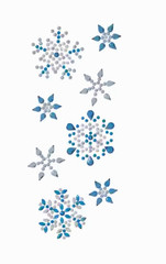 Christmas Paper Crafts SNOWFLAKE GEMS 8pc Dimensional Stickers, NEW