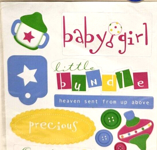 Keepsake Essentials Stickers Baby Girl Angle Precious 2-Sheets Crafts Scrapbook