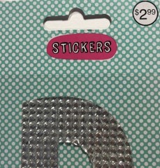 GIANT SILVER RHINESTONE LETTER “R” Stickers(1pc)JoAnn’s•Name•Initial •Label•Last