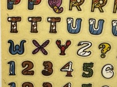 NOS NIP SEALED 80s Decal Specialties Animal Alphabet Letters & Number Stickers